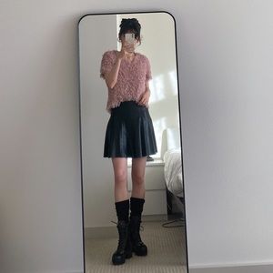 Zara faux leather mini skirt black